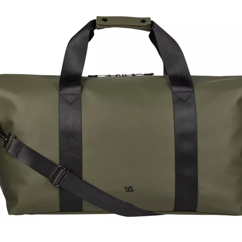 Sleek Olive Duffel Bag with Black Straps